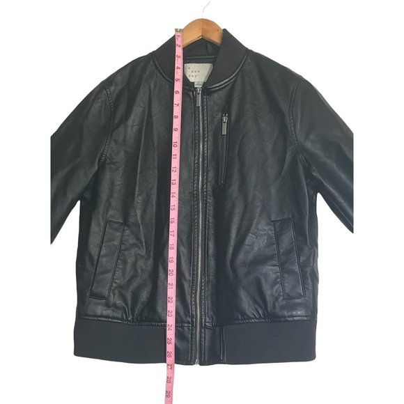 A New Day Vegan Faux Leather  Bomber zip up jacket size large NWOT - Picture 8 of 8